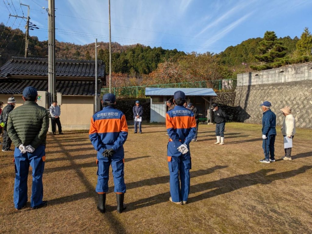 佐用町 桑野の放水訓練の様子1